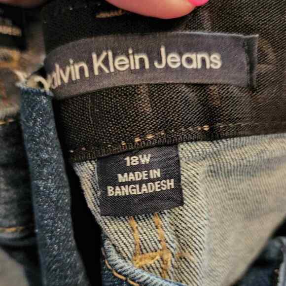 Calvin klein boho high rise wide leg cropped raw released hem jeans plus size 20 - Picture 12 of 12